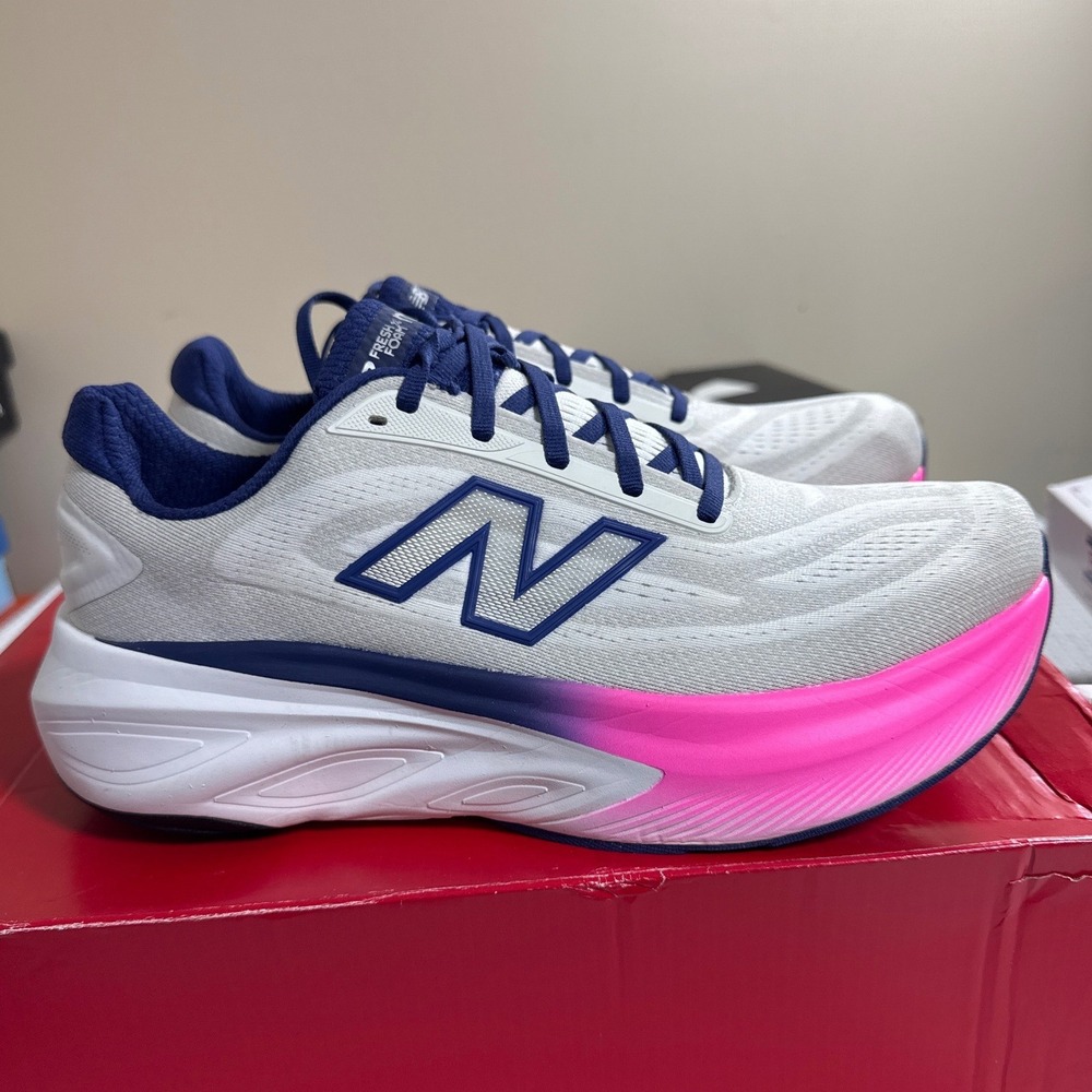New Balance Running Shoes Women 12 Fresh Foam X More v5 Grey Blue WMOR2D5 NIB